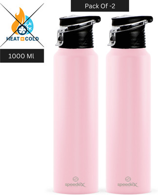 SPEEDEX 1000 ml Steel Sipper(Pack of 2, Pink)