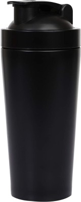 Laps of Luxury Stainless Steel Gym Protein Shaker and Sipper - Black Colour - 750 ml 750 ml Shaker(Pack of 1, Black, Steel)