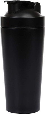 Laps of Luxury Stainless Steel Gym Protein Shaker and Sipper - Black Colour - 750 ml 750 ml Shaker(Pack of 1, Black, Steel)