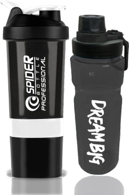 COOL INDIANS Amazing design Combo of Gym Shaker and sipper Shaker Bottle for|Gym and warkout 500 ml Shaker(Pack of 2, White, Plastic)