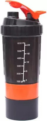Spider Mart 600 ml Plastic Shaker(Pack of 1, Orange)