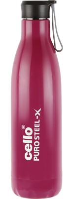 cello Puro Steel-X Rover Water Bottle with Inner Steel and Outer Plastic, PURPLE 900 ml Bottle(Pack of 1, Purple, PET)