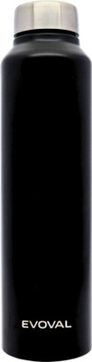 EVOVAL 1000 ml Steel Bottle(Pack of 1, Black)