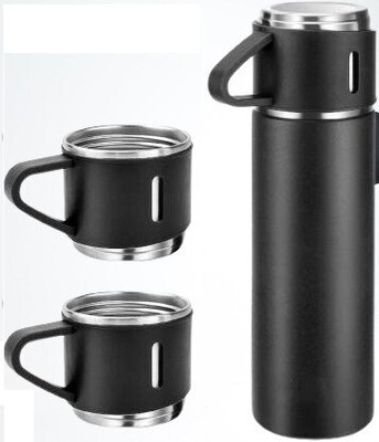GJSHOP 500 ml Steel Flask(Pack of 1, Black)