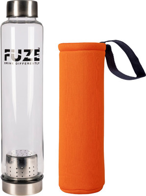 FUZE Infuser Bottle 700 ml Bottle(Pack of 1, Orange, Glass)