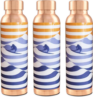 KUBER INDUSTRIES 950 ml Copper Bottle(Pack of 3, Multicolor)