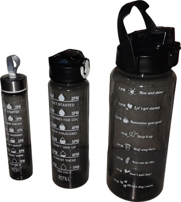 SSS 2000 ml Plastic Bottle(Pack of 3, Black)