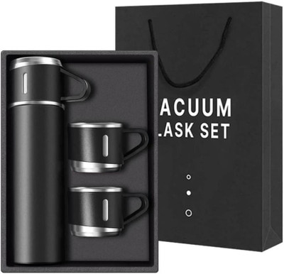 SHRI AS ENTERPRISES 500 ml Steel Flask(Pack of 3, Black)