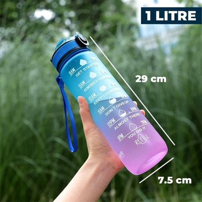NEYU 1000 ml Plastic, Silicone Sipper(Pack of 1, Multicolor)
