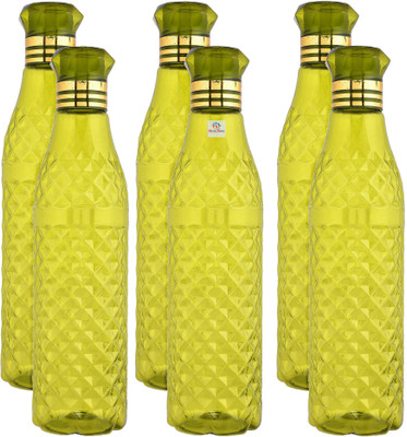 Heart Home 1000 ml Plastic Bottle(Pack of 6, Green)