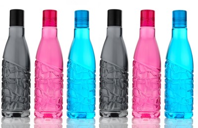 Flipkart SmartBuy CrystaL design Fridge Bottle Set of 6, Office Bottle /Gym Bottle 1000 ml Bottle 6000 ml Bottle(Pack of 6, Multicolor, Plastic)