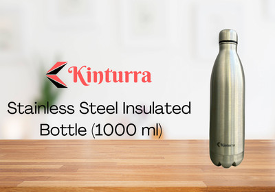 Kinturra 1000 ml Stainless Steel Bottle(Pack of 1, Silver)