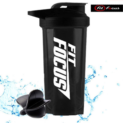 FIT FOCUS 700 ml Plastic Shaker(Pack of 1, Black)