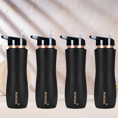 BOROSIL 750 ml Copper Sipper(Pack of 4, Black)
