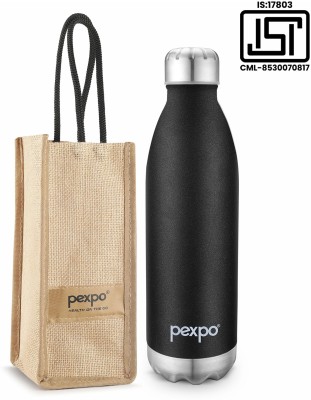 pexpo 1800ml, 24 Hrs Hot & Cold Water Bottle with Jute-bag Vacuum Insulated Electro 1800 ml Flask(Pack of 1, Black, Steel)