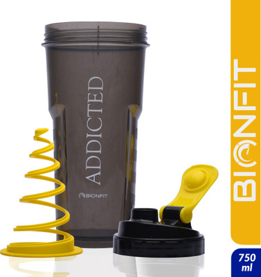 BIONFIT 700 ml Plastic Shaker(Pack of 1, Black)