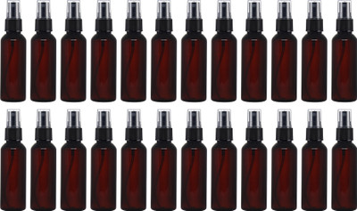 HouseOfCommon 50 ml PET Spray Bottle(Pack of 24, Brown, Black)