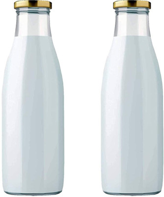 PERIZONE Glass Milk Container  - 500 ml(Pack of 2, Clear)