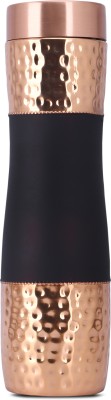 Yellow Trunk Company Pure Copper Stylish Luxe Silk Cherry Red Half Hammered 1000 ml Bottle(Pack of 1, Black, Copper)
