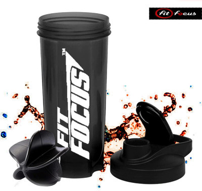 FIT FOCUS 700 ml Plastic Shaker(Pack of 1, Black)