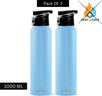 SPEEDEX 1000 ml Steel Sipper(Pack of 2, Blue)