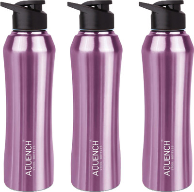 AQUENCH 1000 ml Steel Sipper(Pack of 3, Purple)