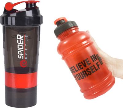 TRUE INDIAN 500 ml Plastic Shaker(Pack of 2, Red, Green)