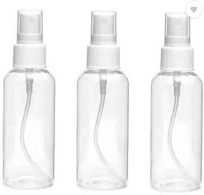 EverGlam Transparent Spray Bottle 100ML(Pack of 3,Plastic Bottel) 100 ml Spray Bottle(Pack of 3, White, Clear, Plastic)