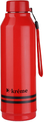 Kreme 750 ml Steel Bottle(Pack of 1, Red)