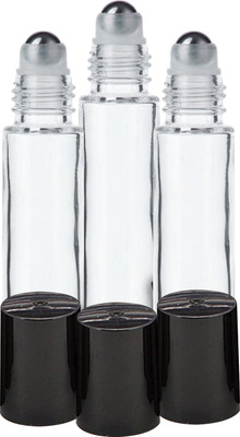 nsb herbals 10 ml Glass Bottle(Pack of 3, Clear, Black)
