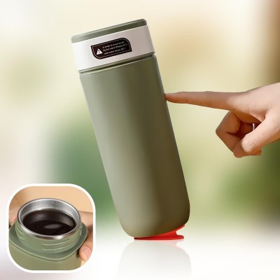 UMAI Anti-Fall Coffee Travel Tumbler with Suction Bottom 480 ml Bottle(Pack of 1, Green, Steel)