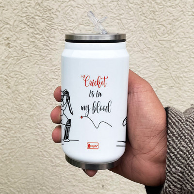Indigifts 350 ml Steel Sipper(Pack of 1, White)