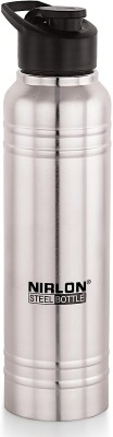 NIRLON Polo Sport Flip Single Wall Stainless Steel Bottle with Flip Cap, Set of 1 1000 ml Bottle(Pack of 1, Silver, Steel)