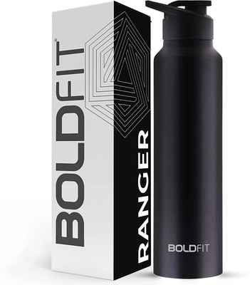 BOLDFIT 1000 ml Steel Bottle(Pack of 1, Black)