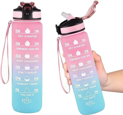 SVE 1000 ml Tritan Sipper(Pack of 1, Pink, Light Blue)