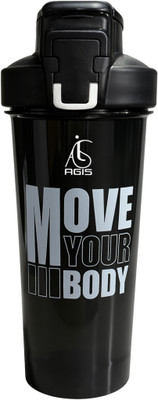 agis Sip and Drink 800 ml Shaker(Pack of 1, Black, Plastic)