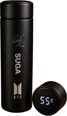 CROFIT BTS SUGA Smart LED Temperature Display Hot & Cold Water Bottle 500 ml Flask 500 ml Bottle(Pack of 1, Black, Steel)