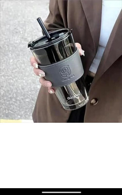 Generalstore 450 ml Glass Sipper(Pack of 1, Black)