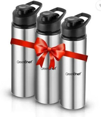 Greenchef 900 ml Steel Bottle(Pack of 3, Silver)