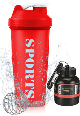 ZYRO 650 ml Plastic Shaker(Pack of 2, Red)