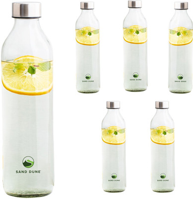 Sand Dune 800 ml Glass Bottle(Pack of 6, Clear)
