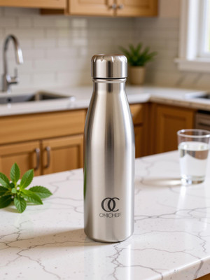 Omichef Ozone Leak-Proof 1 L Stainless Steel Water Bottle BPA-Free 1000 ml Steel Bottle(Pack of 1, Silver)