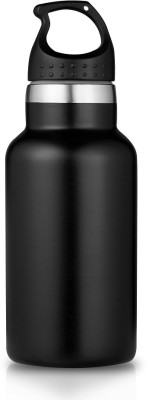 GRACIOUS MART Stainless Steel Sports Water Bottle 12 Hrs Hot & 24 Hrs Cold Thermos 350 ml Bottle(Pack of 1, Black, Steel)