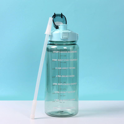 PSA Transparent Motivational Water Bottles 2L 2000 ml Bottle(Pack of 1, Green, Plastic)