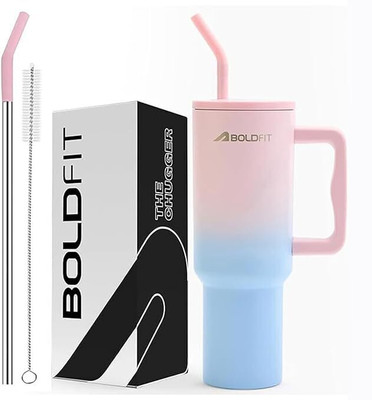 BOLDFIT 1200 ml Steel Shaker(Pack of 1, Pink, Blue)