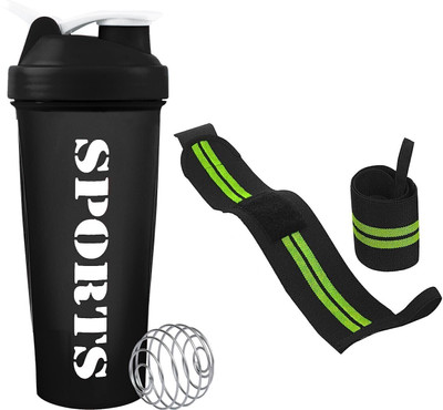 TRUE INDIAN 600 ml Plastic Shaker(Pack of 2, Green, Black)