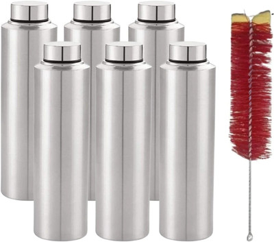 ECOLEX 1000 ml Steel Bottle(Pack of 6, Silver)