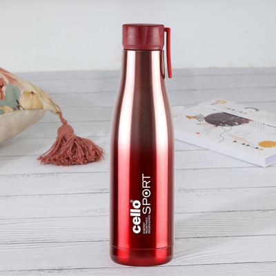 cello Dazzle Stainless Steel, Double Walled, Vacusteel Water Flask,1000ml, Red 1000 ml Flask(Pack of 1, Red, Steel)