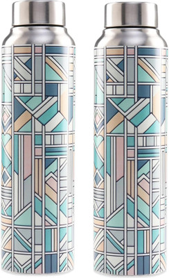 KUBER INDUSTRIES 1000 ml Steel Bottle(Pack of 2, Multicolor)