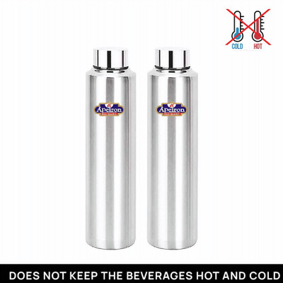 Apeiron 1000 ml Steel Bottle(Pack of 2, Silver)